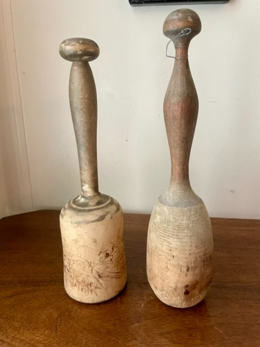Antique Primitive Kitchen Mallets 19th C/Early 20th C Pair Cottagecore